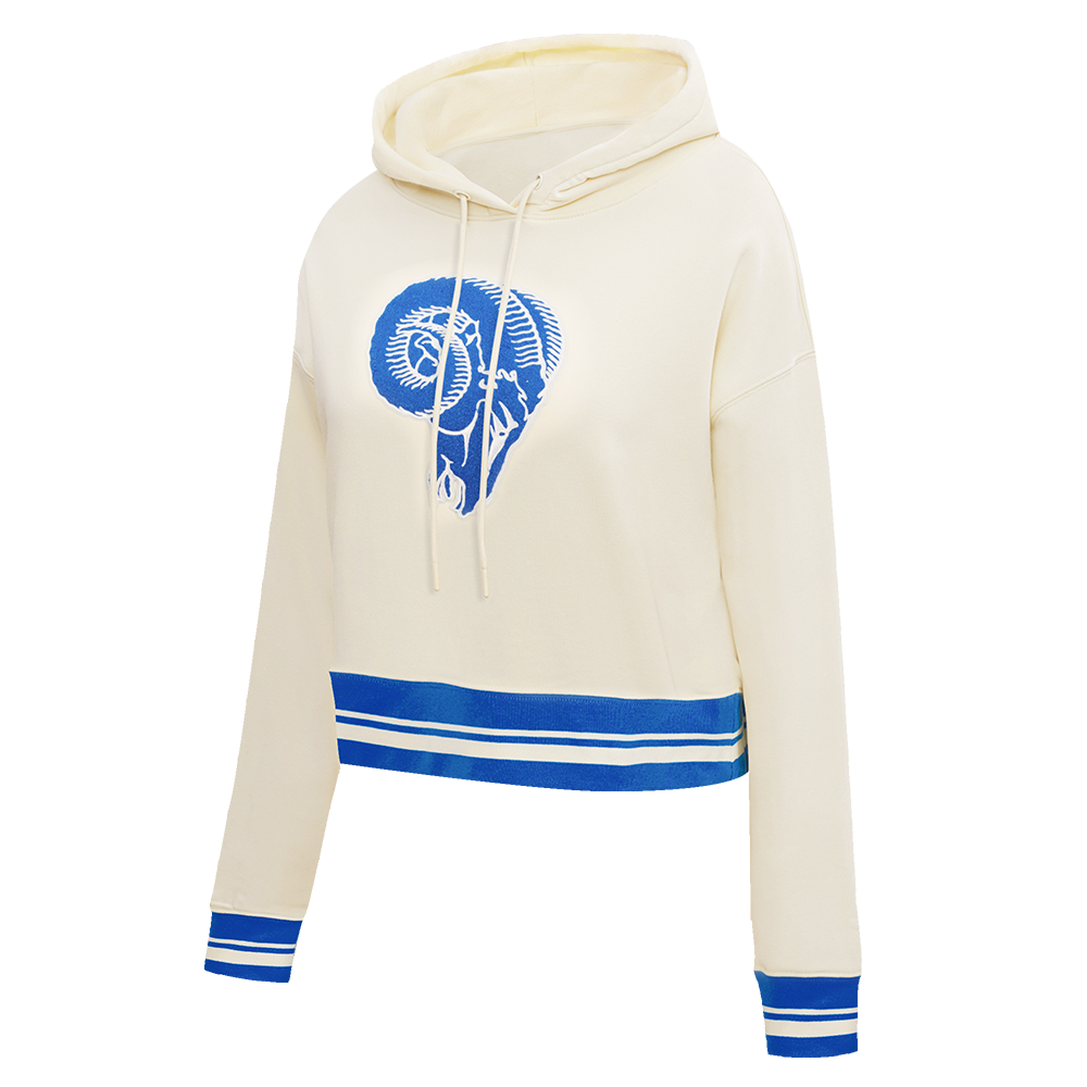NFL LOS ANGELES RAMS RETRO CLASSIC WOMEN'S CREWNECK (EGGSHELL/ROYAL BLUE)