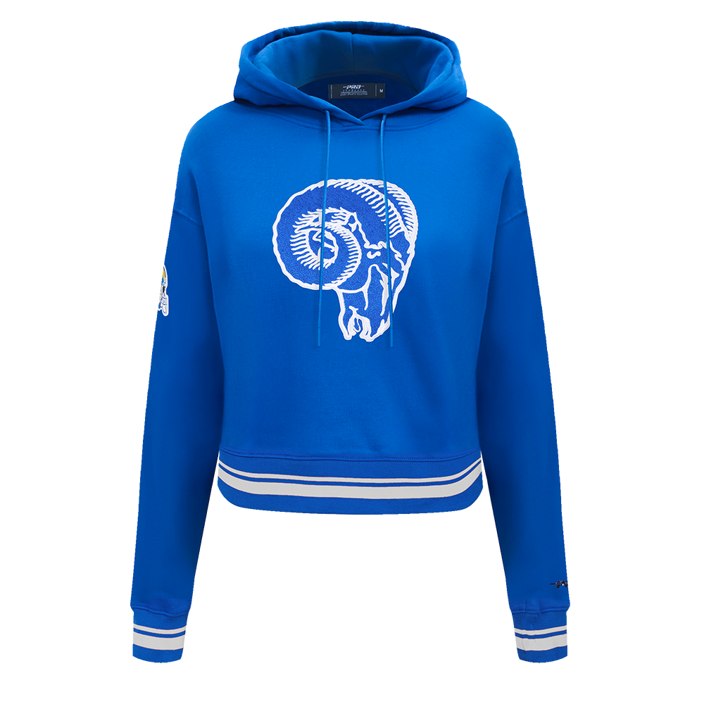 NFL LOS ANGELES RAMS RETRO CLASSIC WOMEN'S CREWNECK (EGGSHELL/ROYAL BLUE)