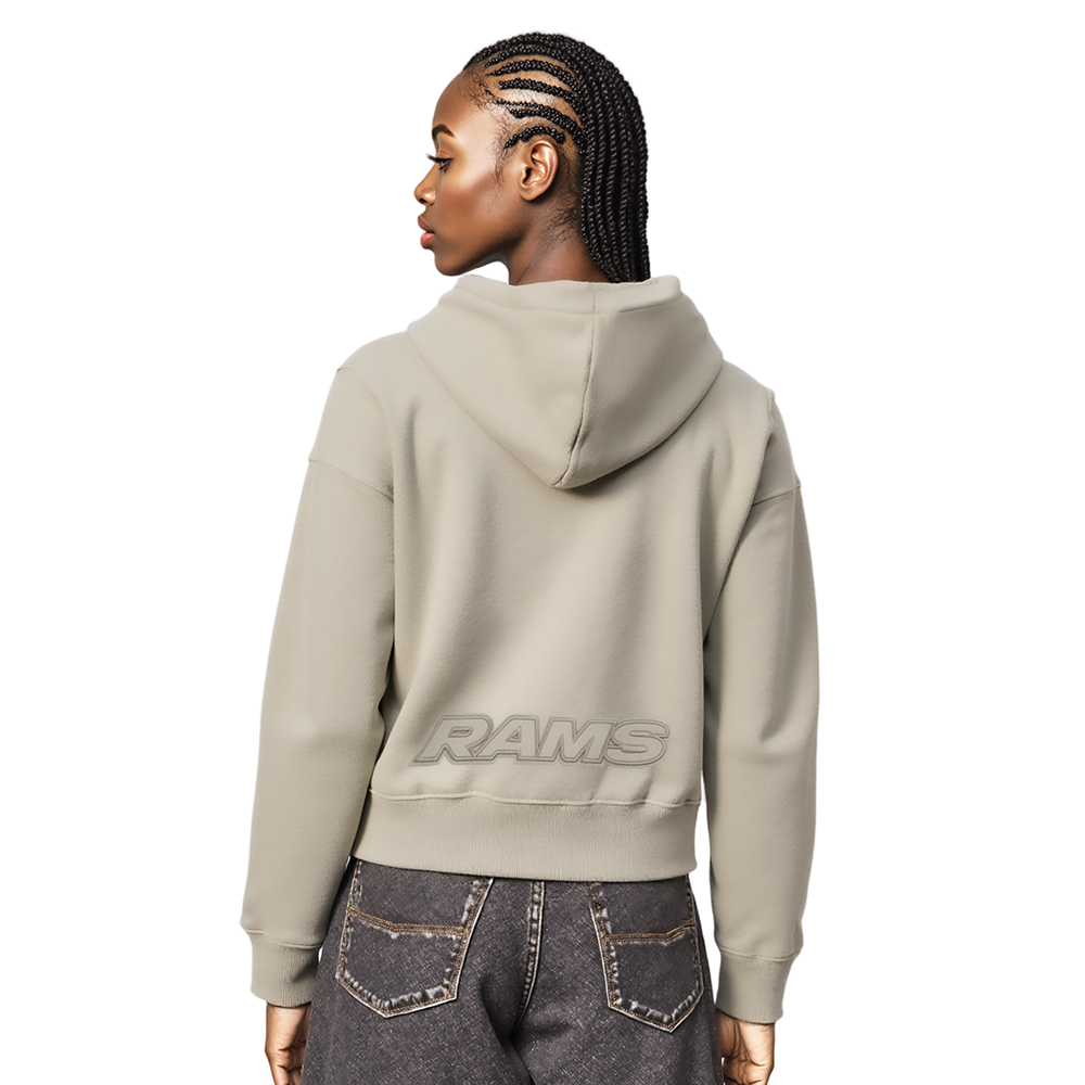 NFL LOS ANGELES RAMS NEUTRAL WOMEN'S CROPPED FLC PO HOODIE (TAUPE)