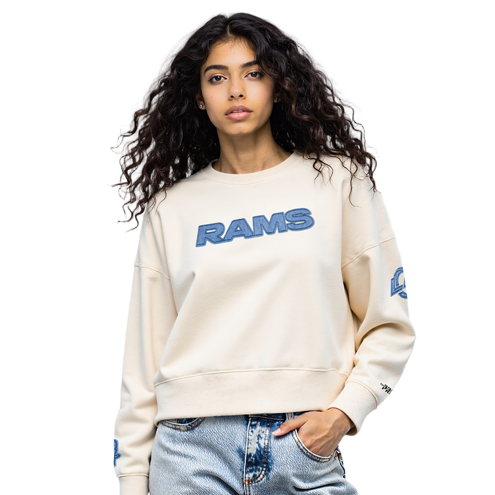 NFL LOS ANGELES RAMS VARSITY BLUES WOMEN'S  SJ BOXY TEE (LINEN)