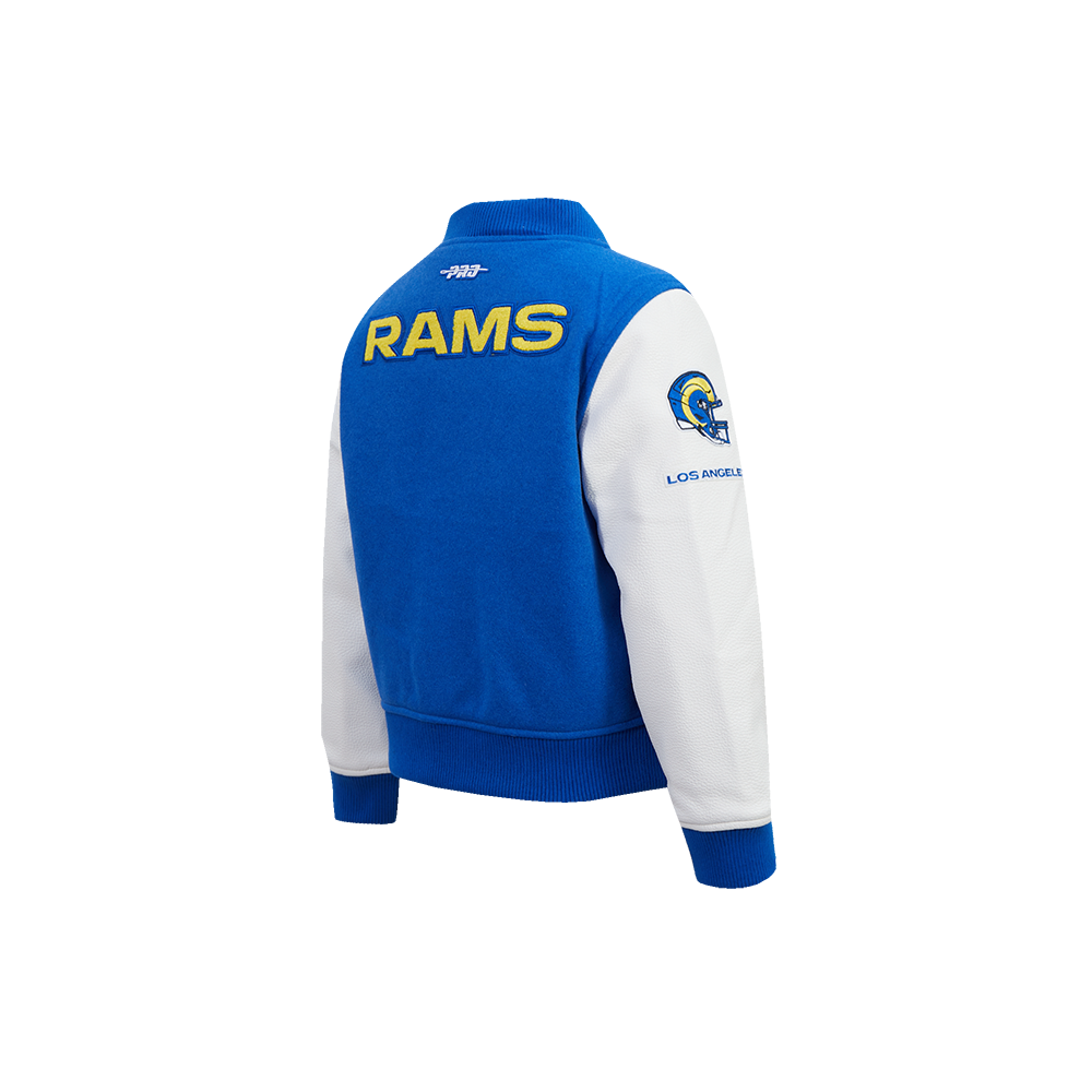 NFL LOS ANGELES RAMS CLASSIC CHENILLE LITTLE BOY'S WOOL VARSITY JACKET (ROYAL BLUE/WHITE)