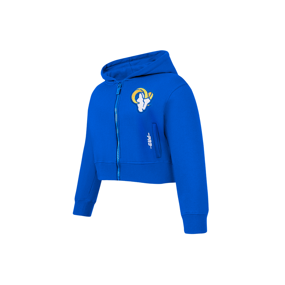 NFL LOS ANGELES RAMS CLASSIC LITTLE GIRLS  FLEECE FULL ZIP HOODIE (ROYAL BLUE)