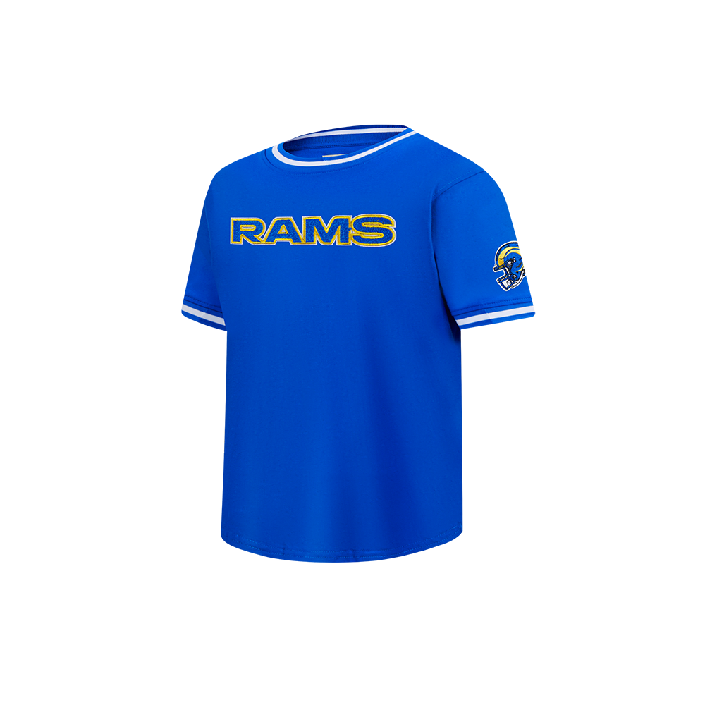 NFL LOS ANGELES RAMS CLASSIC TODDLER BOYS SHORT SLEEVE STRIPED RIB TEE (ROYAL BLUE)