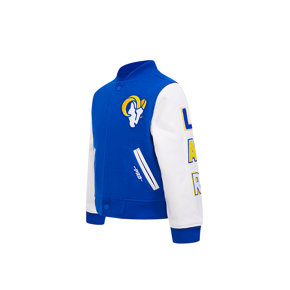 NFL LOS ANGELES RAMS CLASSIC TODDLER BOYS WOOL VARSITY JACKET (ROYAL BLUE/WHITE)