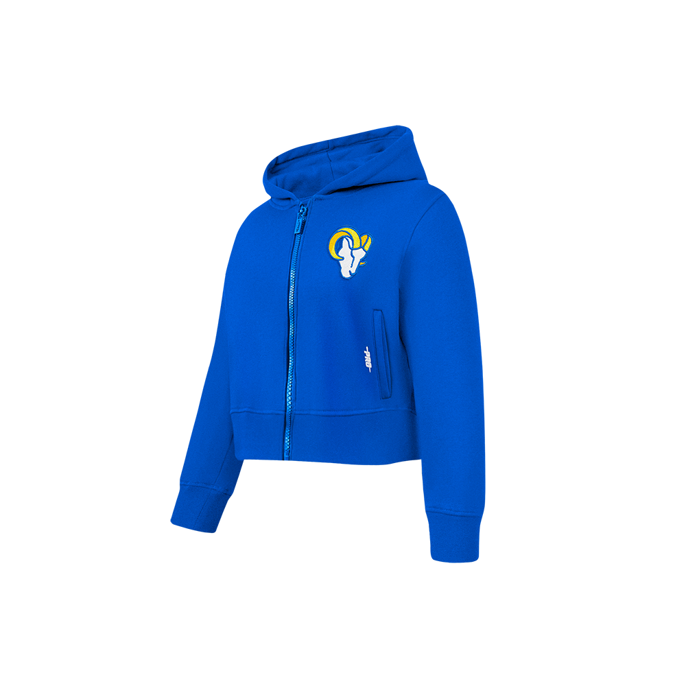 NFL LOS ANGELES RAMS CLASSIC TODDLER GIRLS FLEECE FULL ZIP HOODIE  (ROYAL BLUE)