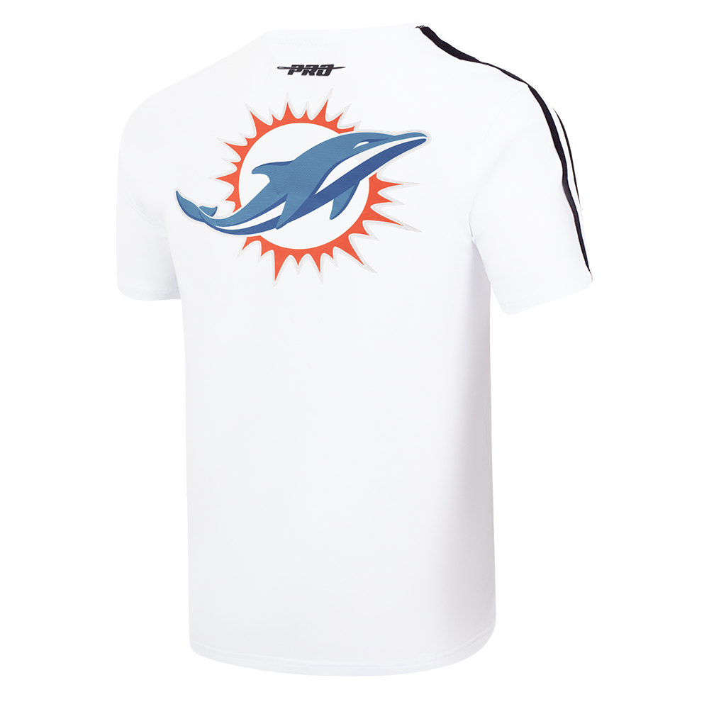NFL MIAMI DOLPHINS LOGO CLASSIC MESH MEN'S PRO TEAM TAPING SHIRT (WHITE/BLACK)