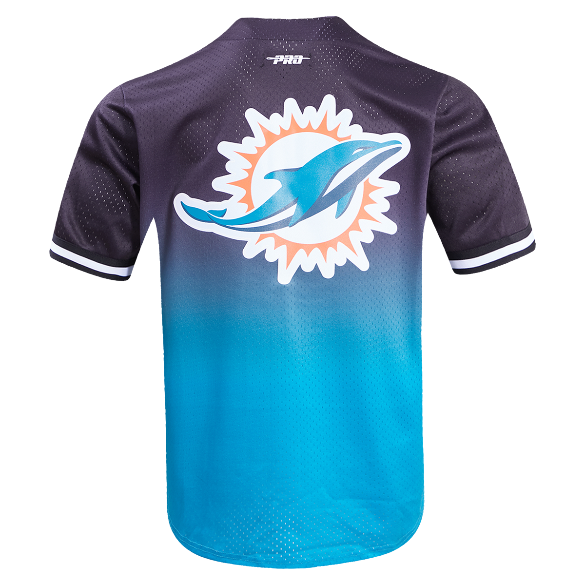 Men's Miami Dolphins Pro Standard Black/Aqua Ombre Mesh Button-Up Shirt