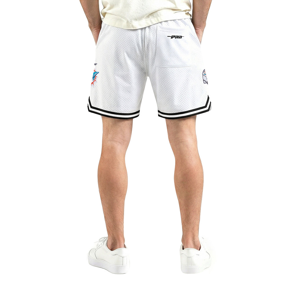NFL MIAMI DOLPHINS LOGO CLASSIC MESH MEN'S SHORT (WHITE/BLACK/WHITE)