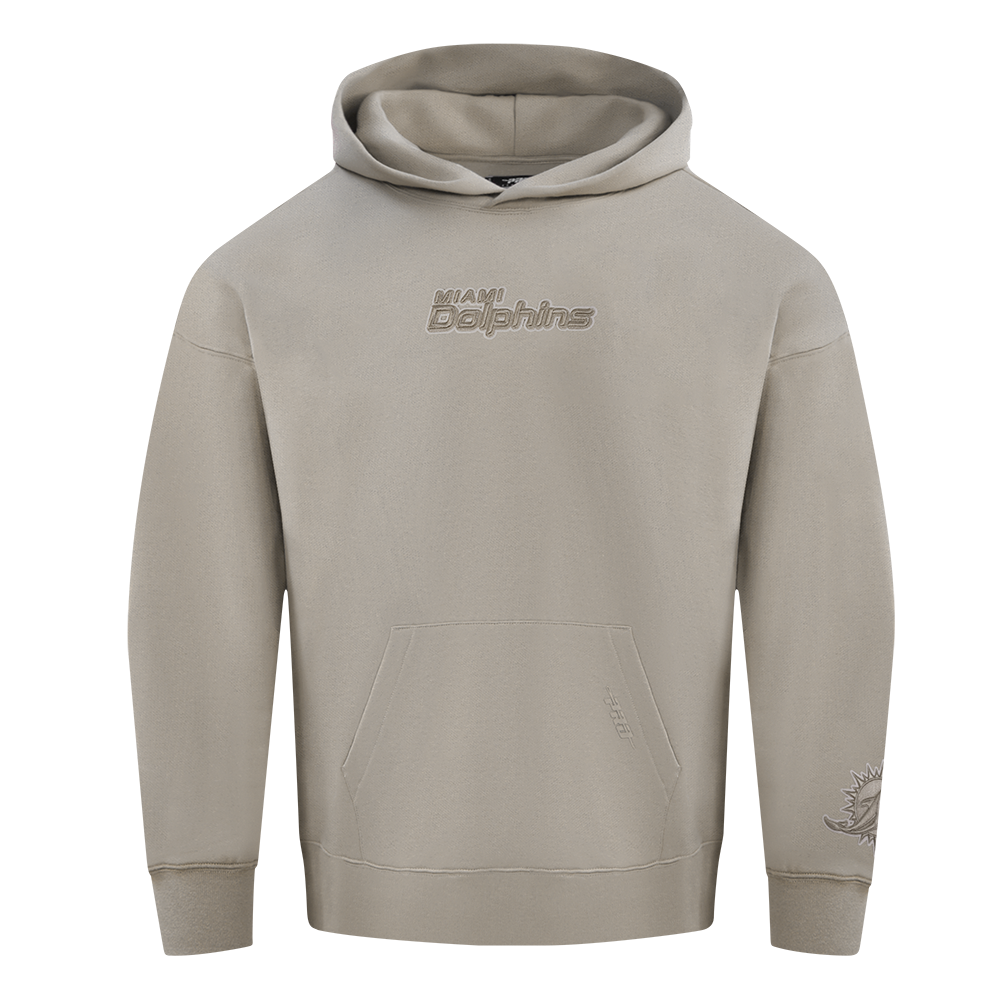 NFL MIAMI DOLPHINS WINGSPAN MEN'S DROP SHOULDER FLC PO HOODIE (TAUPE)