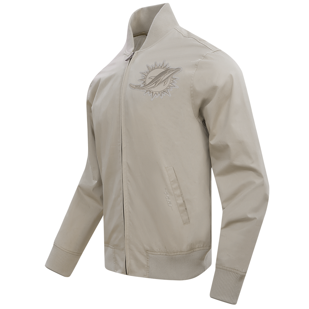 NFL MIAMI DOLPHINS NEUTRAL MEN'S TWILL JACKET (TAUPE)