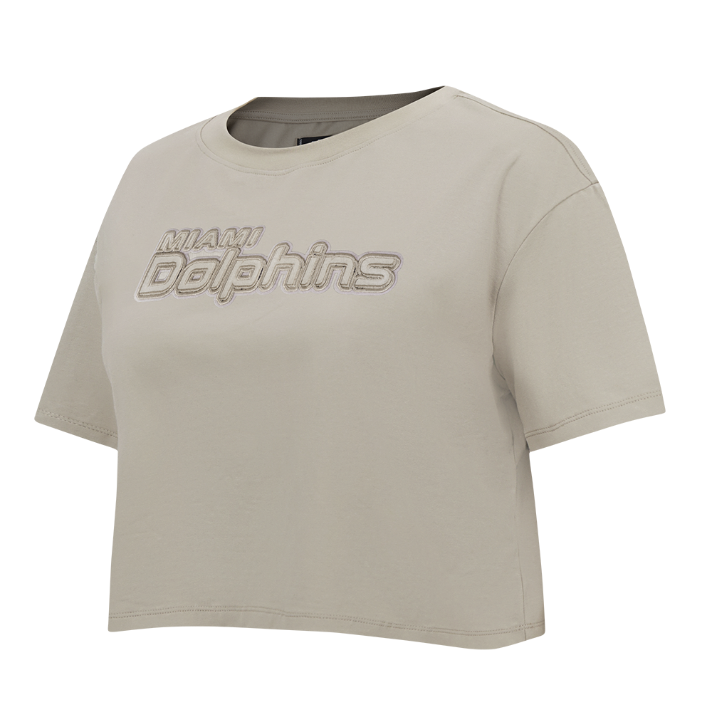 NFL MIAMI DOLPHINS NEUTRAL SINGLE JERSEY BOXY TEE (TAUPE)