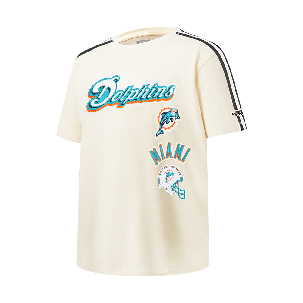 NFL MIAMI DOLPHINS RETRO CLASSICS BIG BOY'S SS TAPING TEE (EGGSHELL/ BLACK)