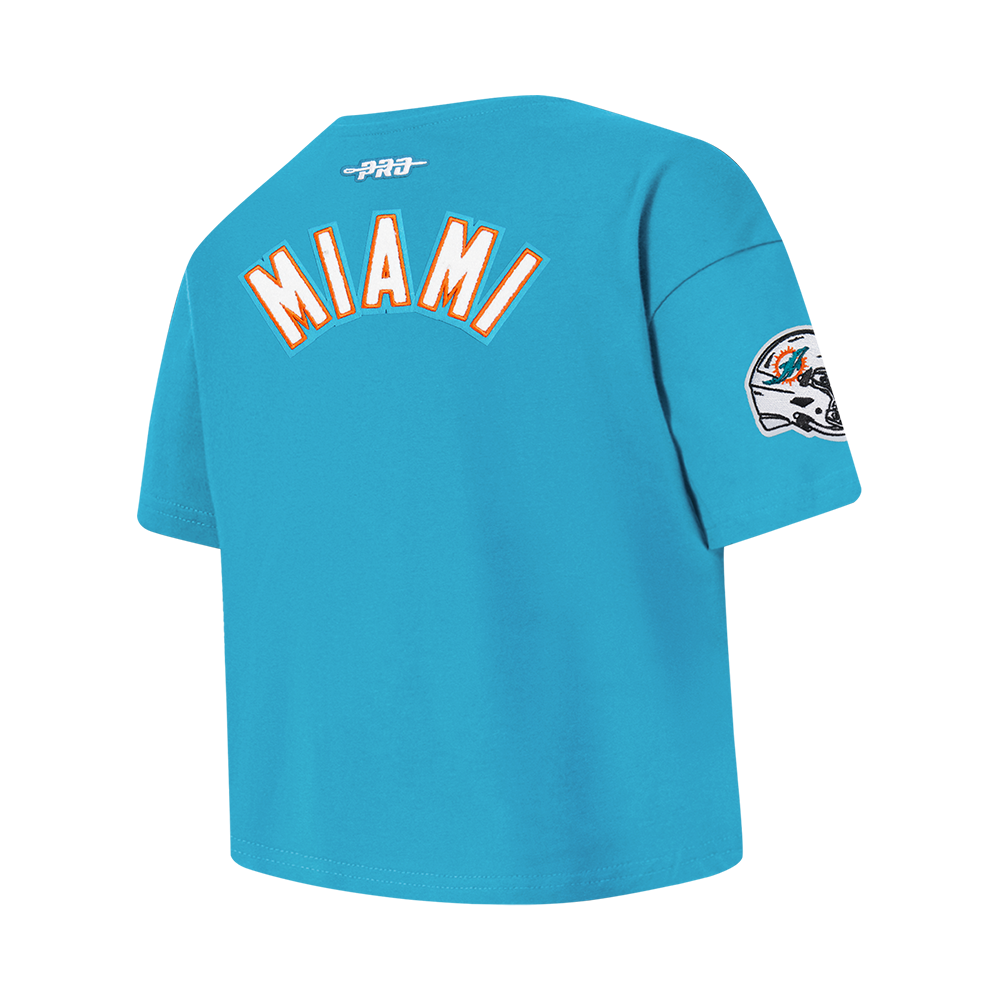 NFL MIAMI DOLPHINS CLASSIC BIG GIRL'S SS BOXY TEE (TEAL)