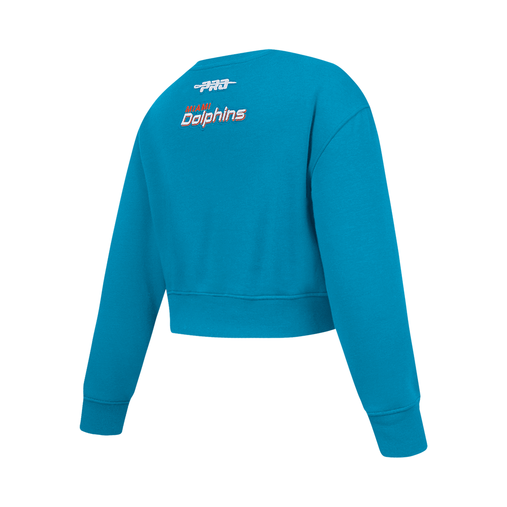 NFL MIAMI DOLPHINS CLASSIC BIG GIRL'S FLEECE CREWNECK (TEAL)