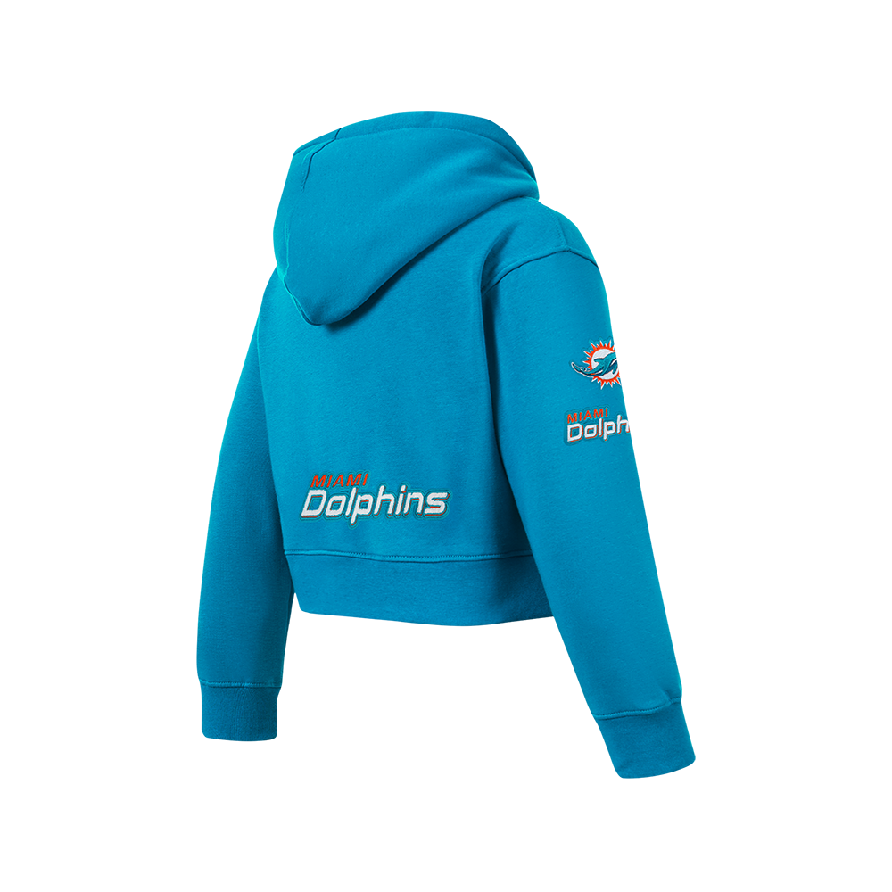 NFL MIAMI DOLPHINS CLASSIC BIG GIRL'S FLEECE FULL ZIP HOODIE (TEAL)
