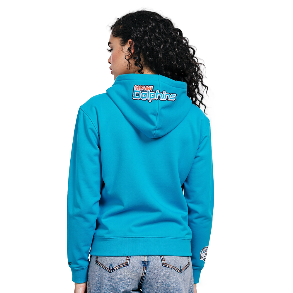 NFL MIAMI DOLPHINS CLASSIC WOMEN'S FLEECE PULLOVER HOODIE (TEAL)