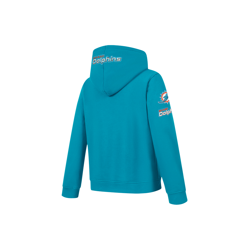 NFL MIAMI DOLPHINS CLASSIC CHENILLE LITTLE BOY'S FLEECE PO HOODIE (TEAL)
