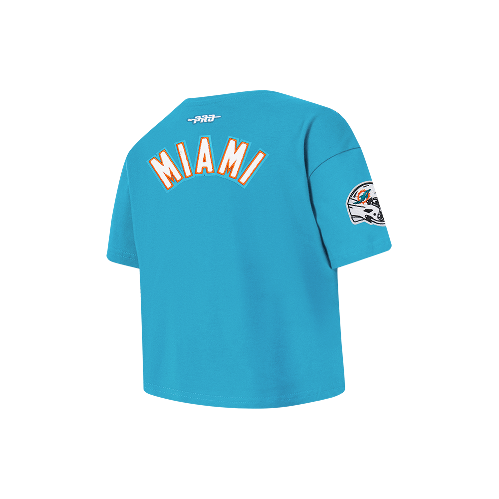 NFL MIAMI DOLPHINS CLASSIC LITTLE GIRL'S SS BOXY TEE (TEAL)