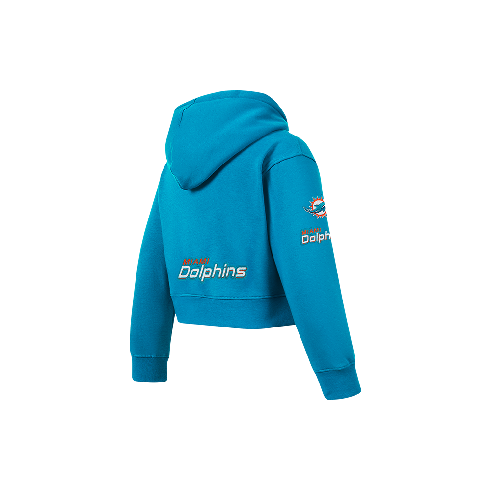 NFL MIAMI DOLPHINS CLASSIC LITTLE GIRL'S FLEECE FULL ZIP HOODIE (TEAL)