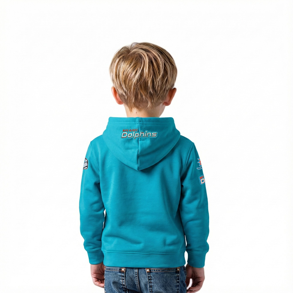 NFL MIAMI DOLPHINS CLASSIC TODDLER BOY'S FLC FZ HOODIE (TEAL)