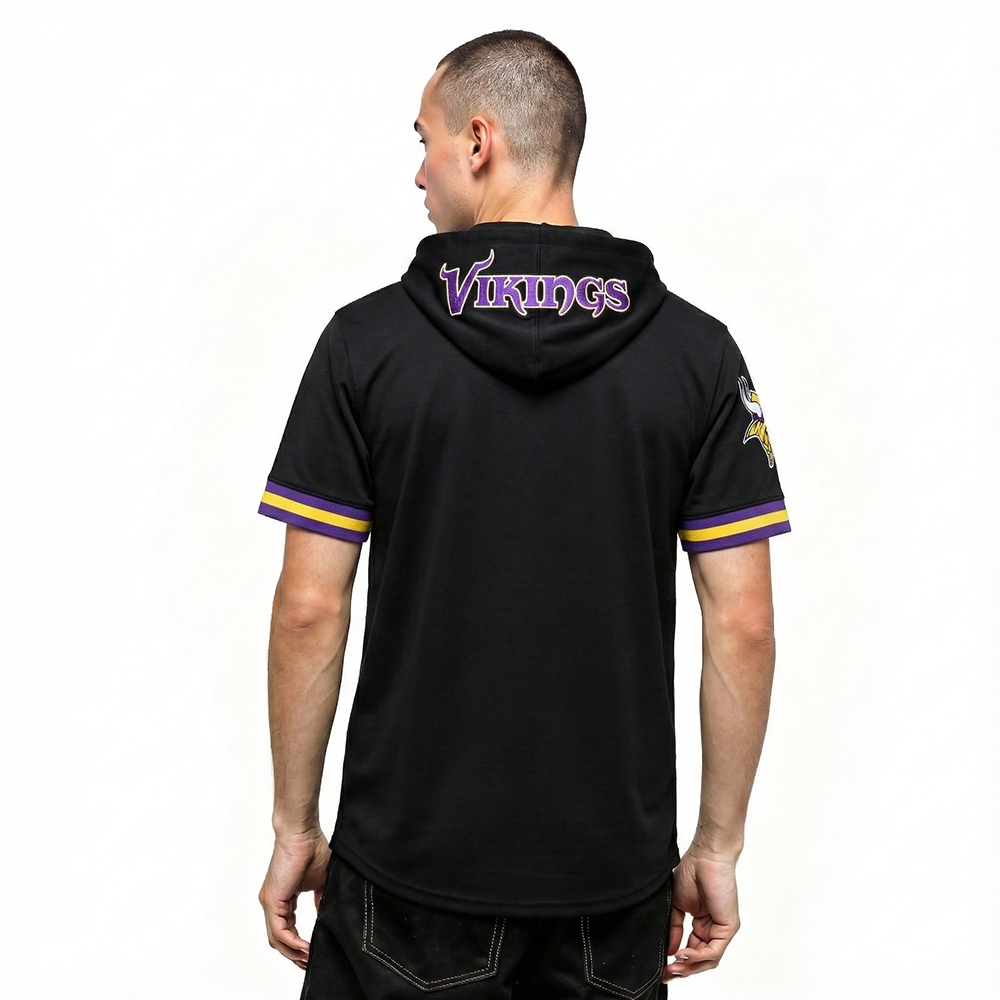 NFL MINNESOTA VIKINGS JUSTIN JEFFERSON #18 CLASSIC PNN MEN'S SS PO H (BLACK/PURPLE)