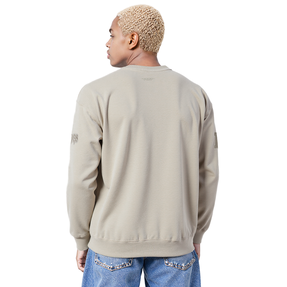 NFL MINNESOTA VIKINGS NEUTRAL MEN'S DROP SHOULDER FLC CREWNECK (TAUPE)