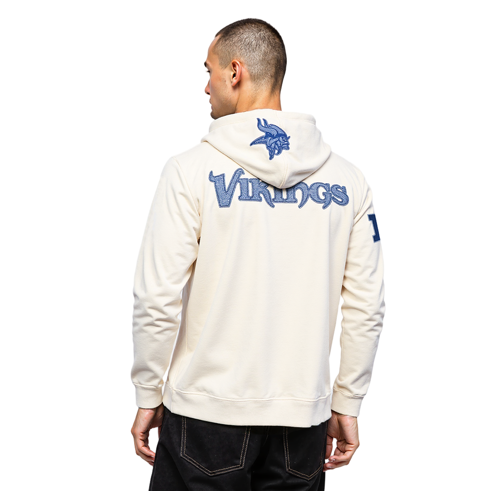 NFL MINNESOTA VIKINGS VARSITY BLUES MEN'S FLC PO HOODIE (LINEN)