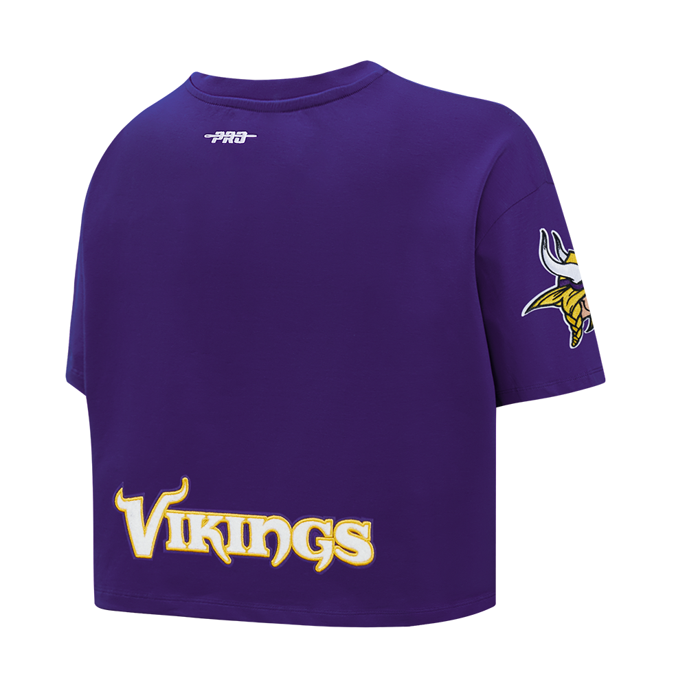 NFL MINNESOTA VIKINGS JUSTIN JEFFERSON #18 CLASSIC PNN WOMEN'S SJ BOXY TEE (Purple)
