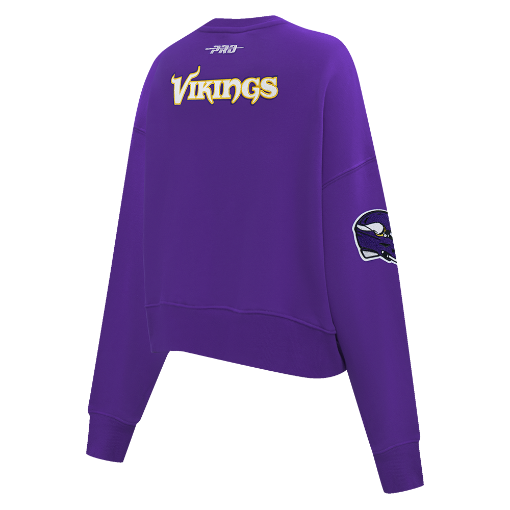 NFL MINNESOTA VIKINGS JUSTIN JEFFERSON #18 CLASSIC PNN WOMEN'S FLC CREWNECK (Purple)