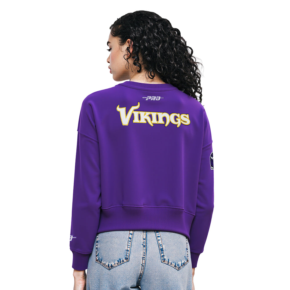 NFL MINNESOTA VIKINGS JUSTIN JEFFERSON #18 CLASSIC PNN WOMEN'S FLC CREWNECK (Purple)