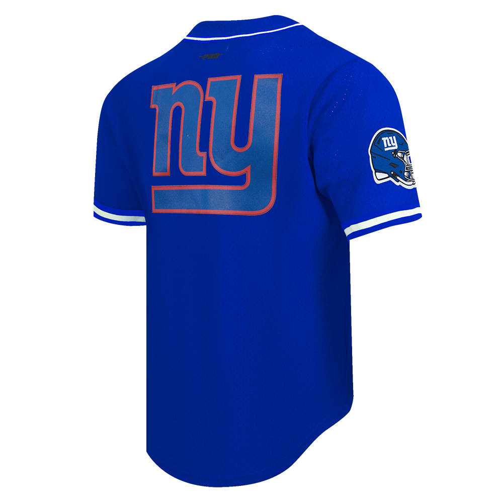 NFL NEW YORK GIANTS LOGO CLASSIC MESH BUTTON UP SHIRT (DODGER BLUE)