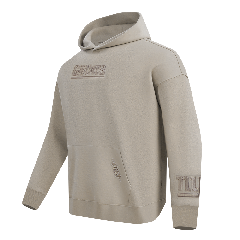 NFL NEW YORK GIANTS WINGSPAN MEN'S DROP SHOULDER PO HOODIE (TAUPE)