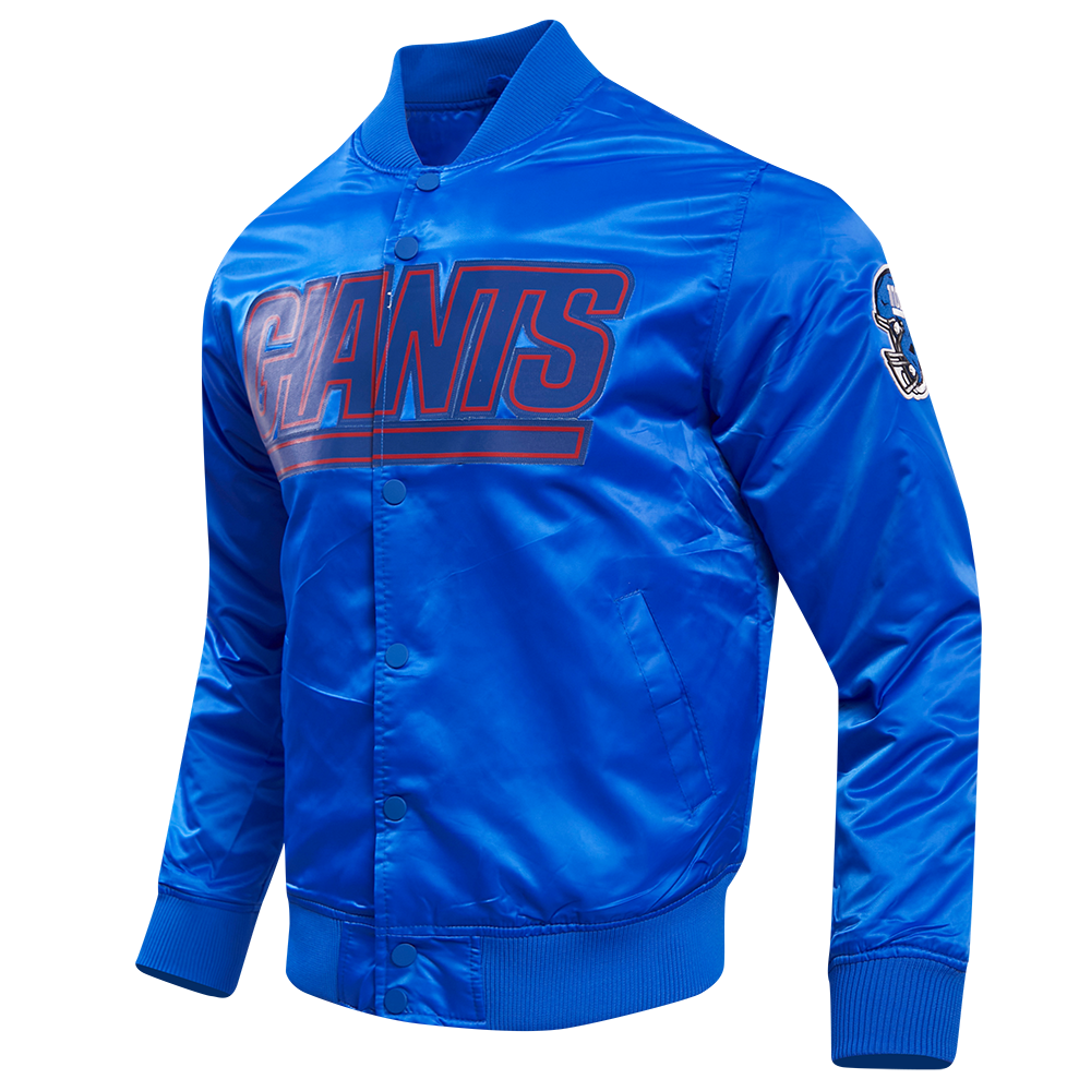 NFL NEW YORK GIANTS BIG LOGO MEN'S SATIN JACKET (ROYAL BLUE)