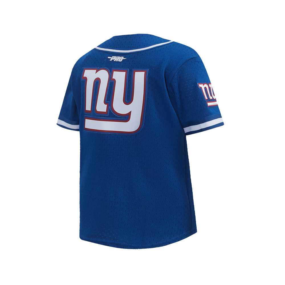 NFL NEW YORK GIANTS CLASSIC BIG BOY'S MESH BUTTON DOWN SHIRT (DODGER BLUE)