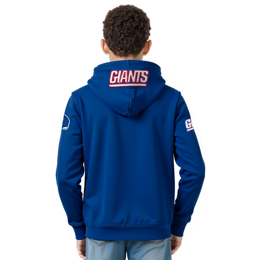 NFL NEW YORK GIANTS CLASSIC BIG BOY'S FLC FZ PO HOODIE (DODGER BLUE)