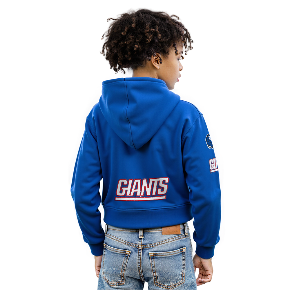 NFL NEW YORK GIANTS CLASSIC BIG GIRLS  FLEECE FULL ZIP HOODIE (DODGER BLUE)