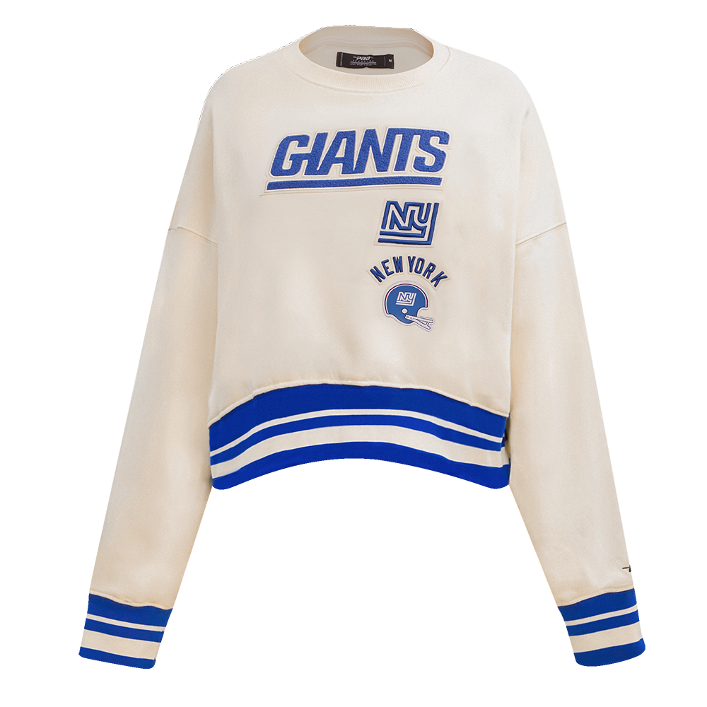 NFL NEW YORK GIANTS RETRO CLASSIC WOMEN S RIB CREWNECK EGGSHELL DODGE Pro Standard