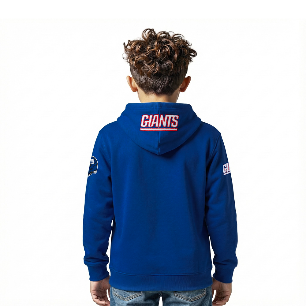 NFL NEW YORK GIANTS CLASSIC LITTLE BOYS FLEECE PULLOVER HOODIE (DODGER BLUE)