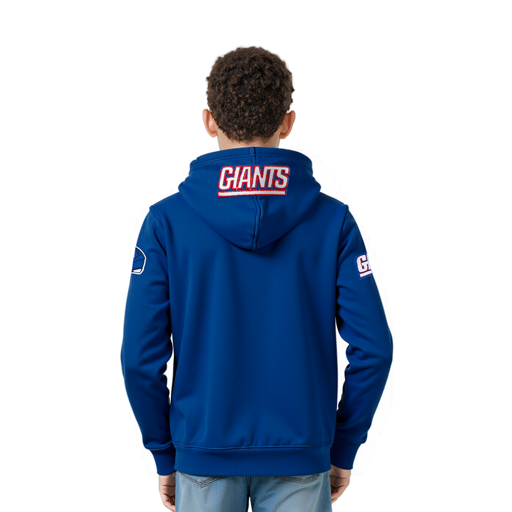 NFL NEW YORK GIANTS CLASSIC LITTLE BOY'S FLC FZ HOODIE (DODGER BLUE)