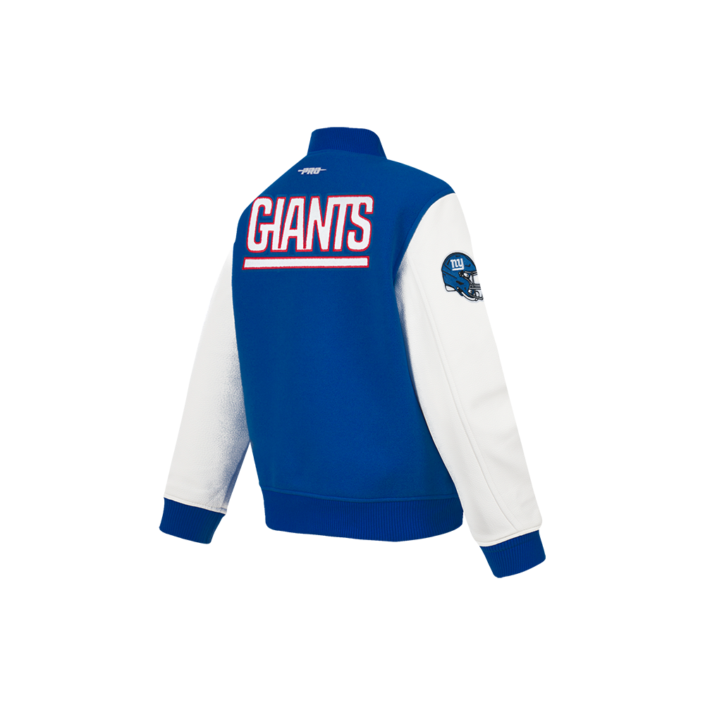 NFL NEW YORK GIANTS CLASSIC LITTLE BOYS WOOL VARSITY JACKET (DODGER BLUE/WHITE)