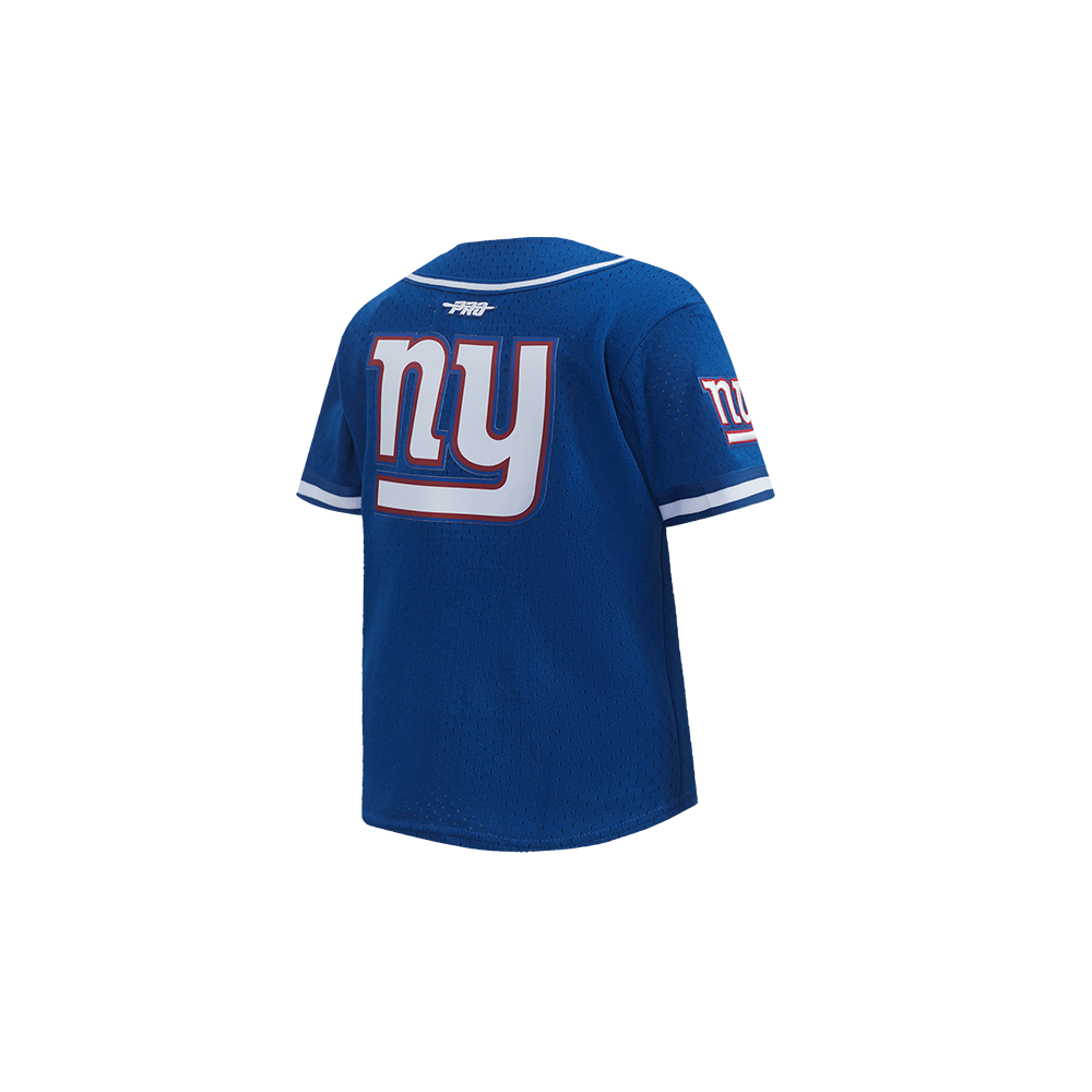 NFL NEW YORK GIANTS CLASSIC TODDLER BOY'S MESH BUTTON DOWN SHIRT (DODGER BLUE)