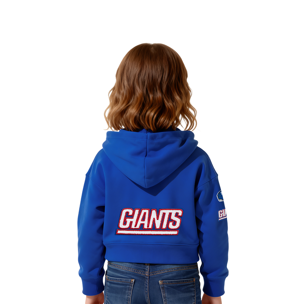 NFL NEW YORK GIANTS CLASSIC TODDLER GIRLS  FLEECE FULL ZIP HOODIE (DODGER BLUE)