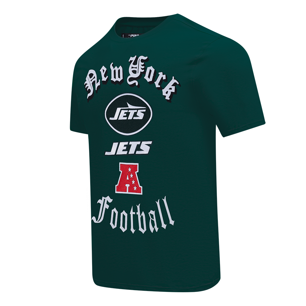 NFL NEW YORK JETS OLD ENGLISH MEN'S TEE (FOREST GREEN)