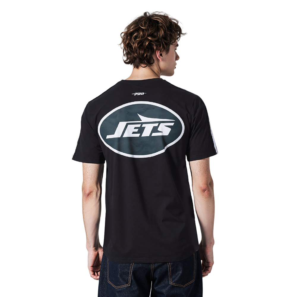 NFL NEW YORK JETS CLASSIC MESH MEN'S SJ STRIPED TEE (BLACK)