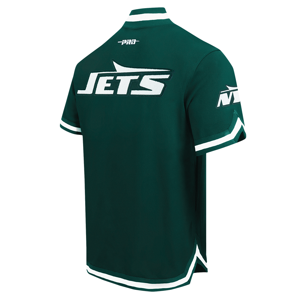 NFL NEW YORK JETS CLASSIC CHENILLE MEN'S DK WARM UP JACKET (FOREST GREEN)