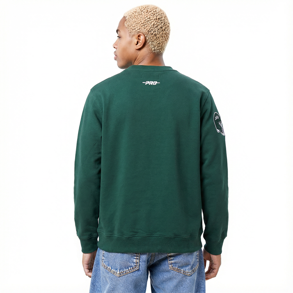 NFL NEW YORK JETS OLD ENGLISH MEN'S CREWNECK (FOREST GREEN)