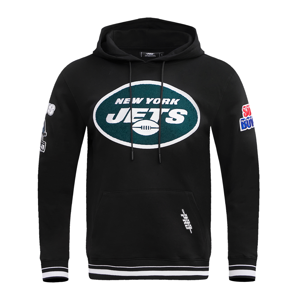 NFL NEW YORK JETS MASHUP MEN S RIB PO HOODIE BLACK Pro Standard