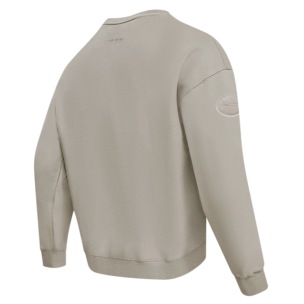 NFL NEW YORK JETS NEUTRAL MEN'S DROP SHOULDER FLC CREWNECK (TAUPE)