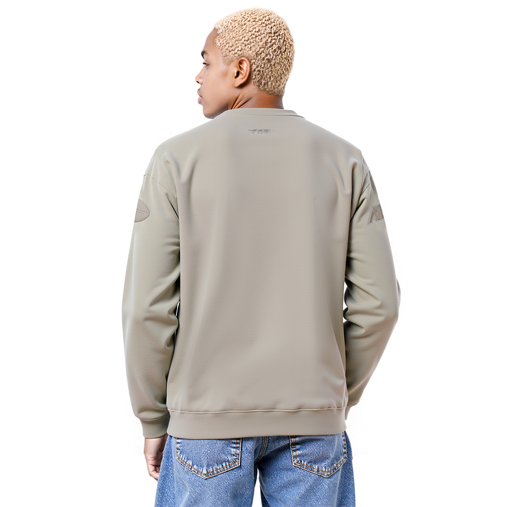 NFL NEW YORK JETS NEUTRAL MEN'S DROP SHOULDER FLC CREWNECK (TAUPE)