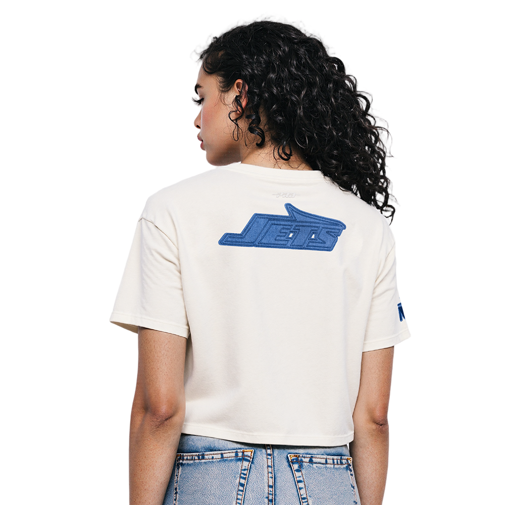 NFL NEW YORK JETS VARSITY BLUES WOMEN'S  SJ BOXY TEE (LINEN)